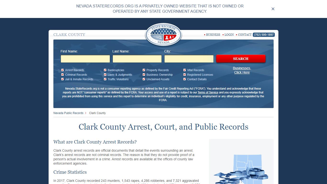 Clark County Arrest, Court, and Public Records
